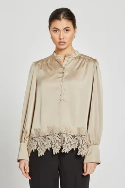 Sale Bruuns Bazaar Acacia Katara blouse - Plaza Taupe