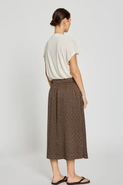 New Bruuns Bazaar AcaciaBBAmattas rok - Bruin/crème stippenprint