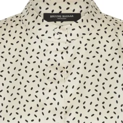 Clearance Bruuns Bazaar AcaciaBBFria overhemd - Crème/zwarte stippenprint