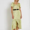 New Bruuns Bazaar AcaciaBBHanielle jurk - Mosgroene print