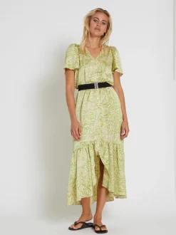 New Bruuns Bazaar AcaciaBBHanielle jurk - Mosgroene print