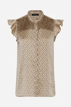 Online Bruuns Bazaar AcaciaBBNicole shirt - Oxford Tan dot print