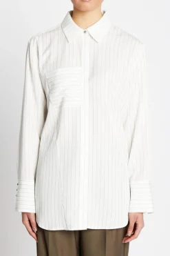 Fashion Bruuns Bazaar AmaranthBBZanne shirt - White stripe