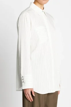 Fashion Bruuns Bazaar AmaranthBBZanne shirt - White stripe