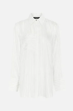 Fashion Bruuns Bazaar AmaranthBBZanne shirt - White stripe