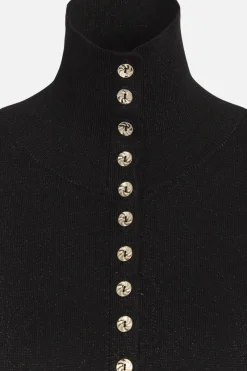Hot Bruuns Bazaar AnemonesBBAuga gebreid vest - Zwart / Zwart lurex