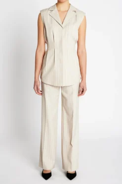 Fashion Bruuns Bazaar ApricotBBEleza pants - Light Grey stripes