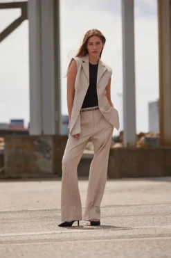 Fashion Bruuns Bazaar ApricotBBEleza pants - Light Grey stripes