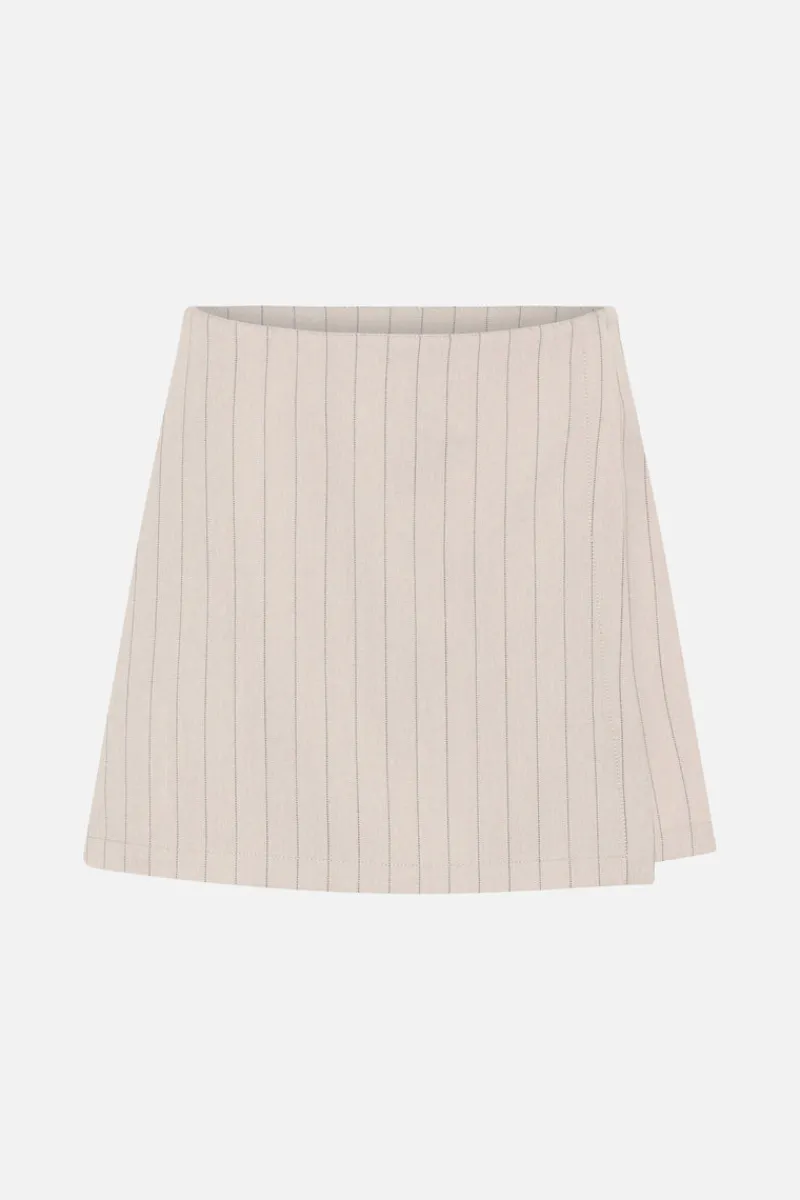 Best Bruuns Bazaar ApricotBBErica skirt shorts - Light Grey stripes