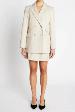 Best Bruuns Bazaar ApricotBBLinda blazer - Light Grey stripes
