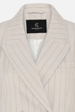 Best Bruuns Bazaar ApricotBBLinda blazer - Light Grey stripes