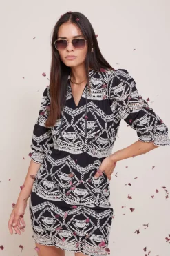 Best Bruuns Bazaar ArvensisBBABami jurk - Zwart/Creme