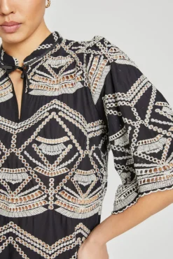 Clearance Bruuns Bazaar ArvensisBBLarin overhemd - Zwart/Creme