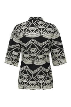 Clearance Bruuns Bazaar ArvensisBBLarin overhemd - Zwart/Creme