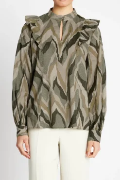 Online Bruuns Bazaar AsterBBZiska blouse - Green print