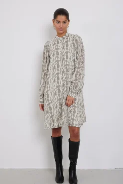 New Bruuns Bazaar BarbareaBBPhilina jurk - Kaki slangenprint