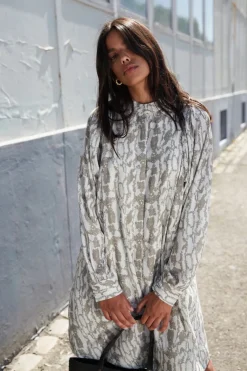 New Bruuns Bazaar BarbareaBBPhilina jurk - Kaki slangenprint