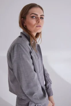 Hot Bruuns Bazaar BayBBGinea jacket - Grey Check
