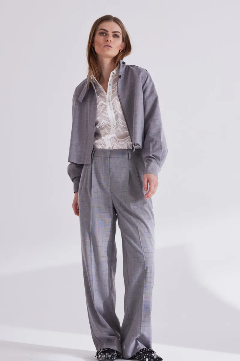 Outlet Bruuns Bazaar BayBBRicu pants - Grey Check