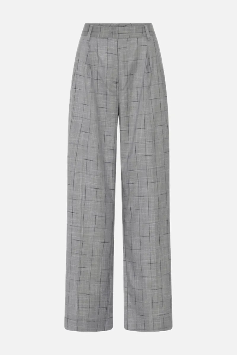 Outlet Bruuns Bazaar BayBBRicu pants - Grey Check