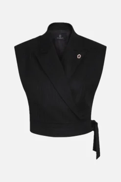 Best Bruuns Bazaar BillBBerin gilet - Zwarte krijtstreep
