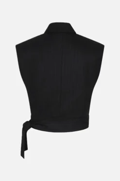 Best Bruuns Bazaar BillBBerin gilet - Zwarte krijtstreep