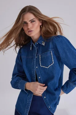 Sale Bruuns Bazaar CanaBBBess shirt - Dark Blue denim