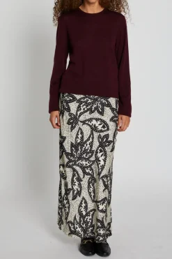 Outlet Bruuns Bazaar CharleneBBRound Neck knit - Wine