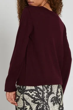 Outlet Bruuns Bazaar CharleneBBRound Neck knit - Wine