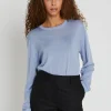 Sale Bruuns Bazaar CharleneBBRRonde halsbreisel - Vista blauw