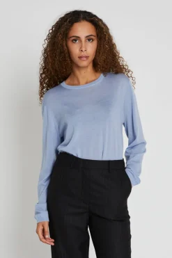 Sale Bruuns Bazaar CharleneBBRRonde halsbreisel - Vista blauw