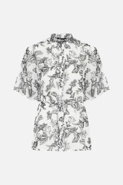 Online Bruuns Bazaar ChiffonBBMatea shirt - Creme w Black flower