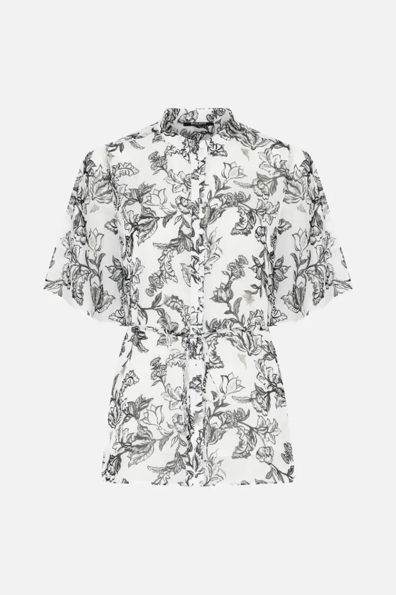 Online Bruuns Bazaar ChiffonBBMatea shirt - Creme w Black flower