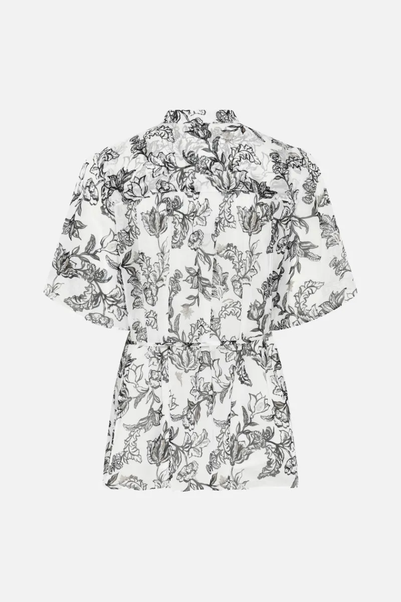 Online Bruuns Bazaar ChiffonBBMatea shirt - Creme w Black flower