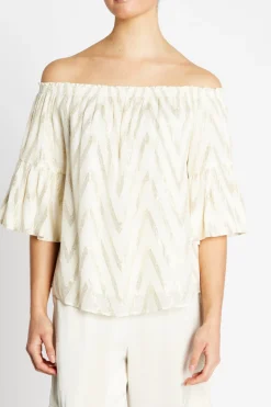 Discount Bruuns Bazaar CollardBBCarlis blouse - Kit w Metallic