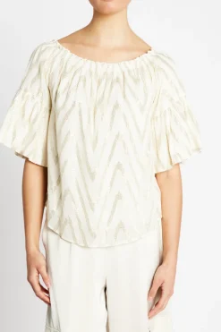Discount Bruuns Bazaar CollardBBCarlis blouse - Kit w Metallic
