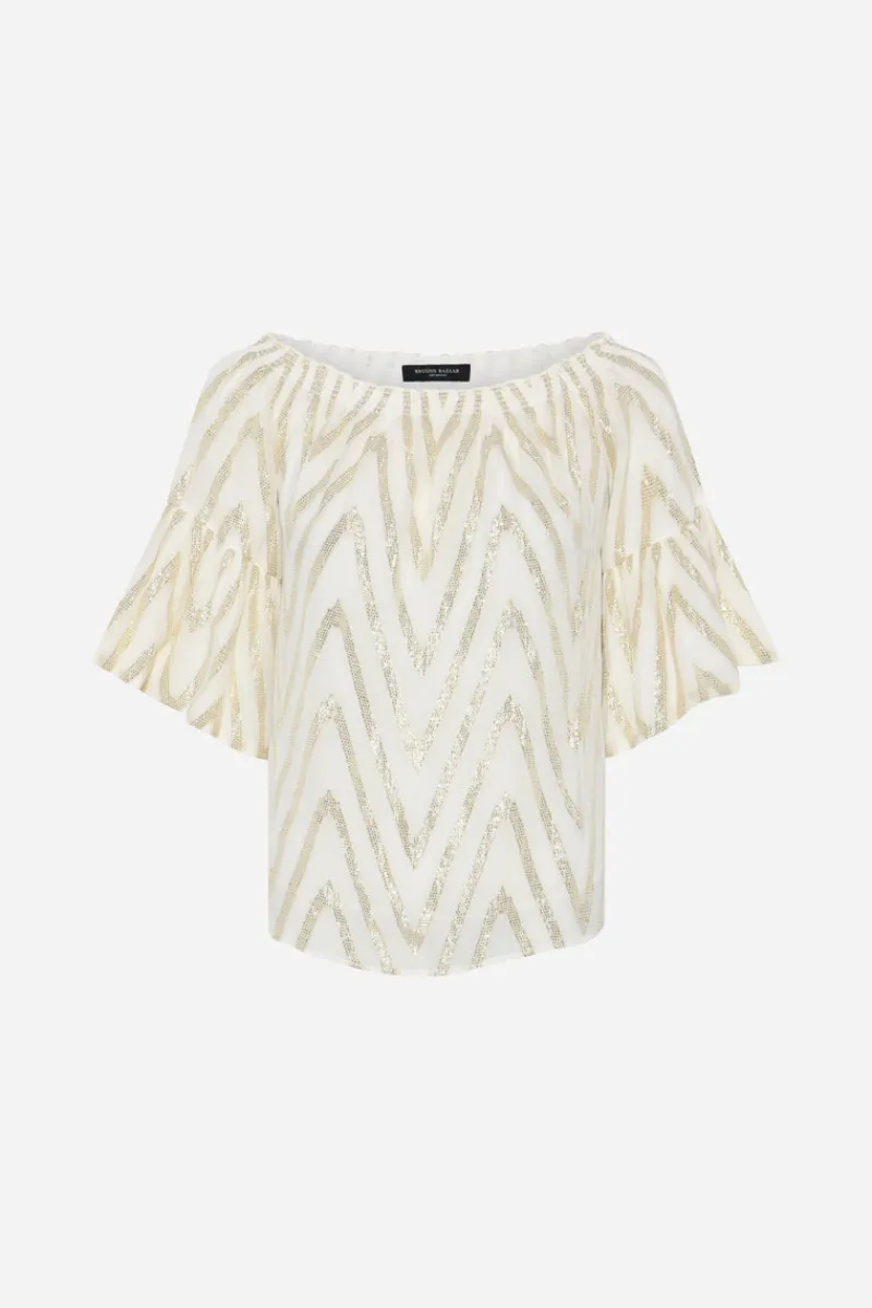 Discount Bruuns Bazaar CollardBBCarlis blouse - Kit w Metallic