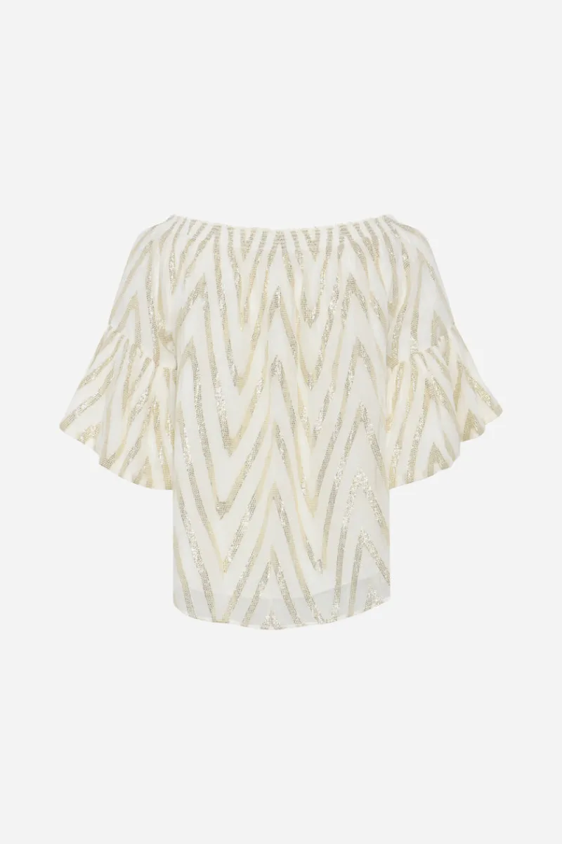 Discount Bruuns Bazaar CollardBBCarlis blouse - Kit w Metallic