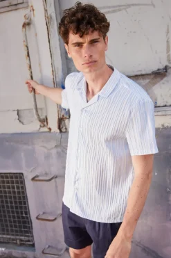 Fashion Bruuns Bazaar DimensionBBHomme shirt - Light blue stripe