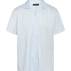 Fashion Bruuns Bazaar DimensionBBHomme shirt - Light blue stripe