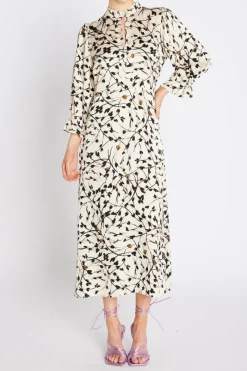 Clearance Bruuns Bazaar FloretBBClarene dress - White Cream AOP