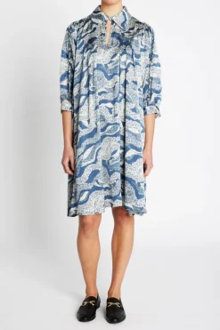 Outlet Bruuns Bazaar FloretBBTamia dress - Blue lace print