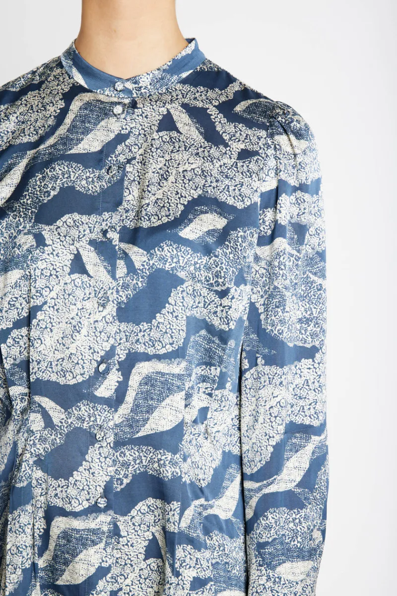 Discount Bruuns Bazaar FloretBBZeas shirt - Blue lace print