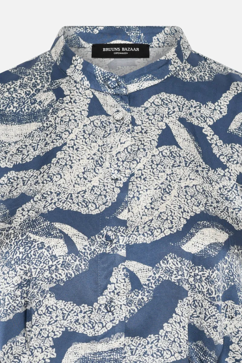 Discount Bruuns Bazaar FloretBBZeas shirt - Blue lace print
