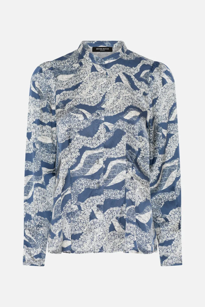 Discount Bruuns Bazaar FloretBBZeas shirt - Blue lace print