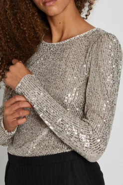 Outlet Bruuns Bazaar IlexBBRound neck - Silver Grey