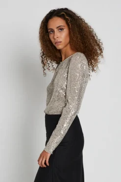 Outlet Bruuns Bazaar IlexBBRound neck - Silver Grey