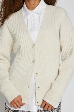 Discount Bruuns Bazaar LobataBBCarine knit cardigan - Snow White / Sand