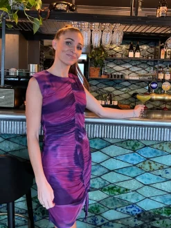 Sale Bruuns Bazaar MelaBZCrinckle jurk - Roze AOP