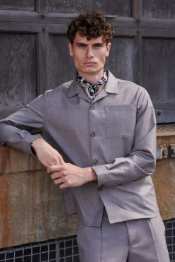 Clearance Bruuns Bazaar MicksBBStone shacket - .Zand
